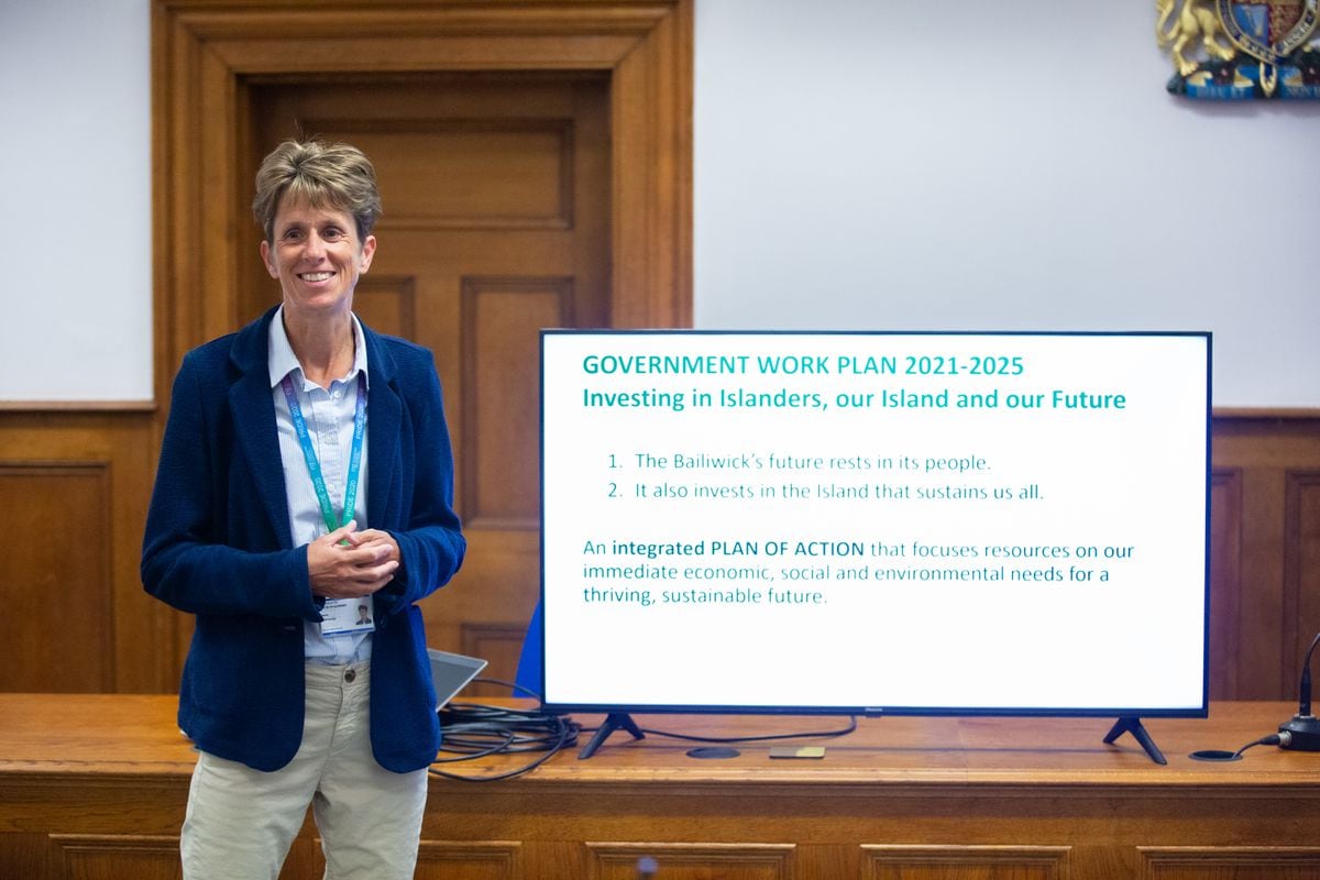 P & R vice-president Deputy Heidi Soulsby at a presentation of the Government Work Plan on June. (Picture by Peter Frankland, 30315834)