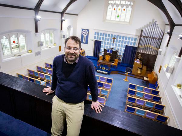 Picture by Luke Le Prevost. 26-01-23..The Church of Scotland are allowing same sex marriages in their churches. Rev Justin Taylor at St Andrews in The Grange which is connected to the Church of Scotland.. (31758314)