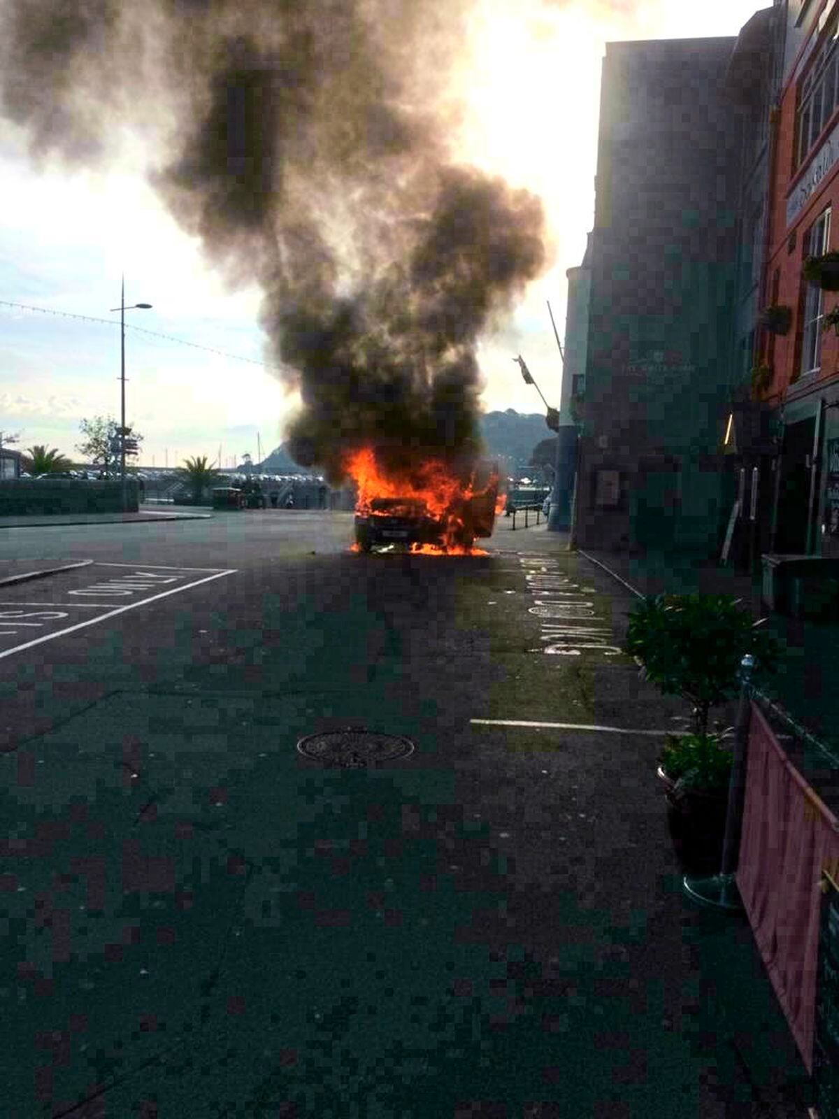 Cimandis lorry on fire in Town. Pic supplied. (23199047)
