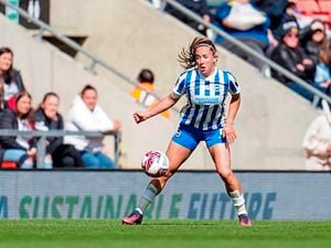 Maya Le Tissier in action for Brighton & Hove Albion against Manchester United in the Barclays FA WOmen's Super League, 03-04-22.
Picture by Malcolm Bryce / BHAFC (30689141)