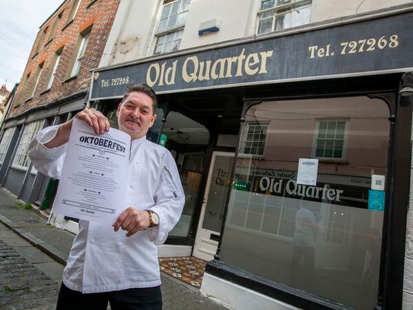Picture by Luke Le Prevost. 05-10-23..Restaurants like the Old Quarter are not taking part in this year's Tennerfest, with some being put off by the fee to sign up. Old Quarter restaurant owner Paddy Scally has instead released his own Oktoberfest menu.. (32592154)