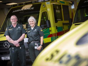Mike Lord and Maria Collier were two of Alderney’s four trainee ambulance clinicians who were on shift in Guernsey this weekend. (Picture by Sophie Rabey, 31920329)
