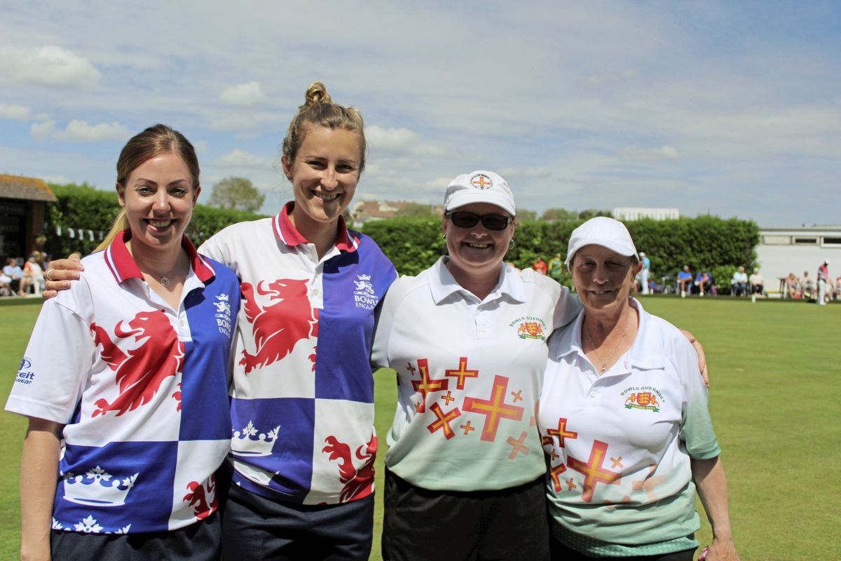 Atlantic Championships women's pairs semi-final line-up: (left to right) Rebecca Wigfield and Natalie Chestney (England) with Rose Ogier and Lucy Beere (Guernsey). (24733200)
