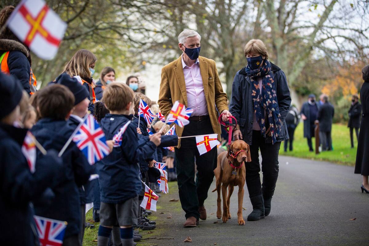 Lt-Governor Sir Ian Corder and Lady Corder left Government House for the last time yesterday and Beechwood and Acorn House pupils lined the driveway to bid them farewell. (Picture by Peter Frankland. 30238472)