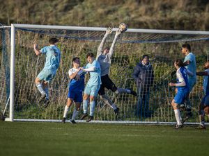 Rovers goalkeeper Adam Bullock gets fingertips to the ball during their goalless draw with Northerners on Saturday at Port Soif. (Picture by Luke Le Prevost, 31580082)