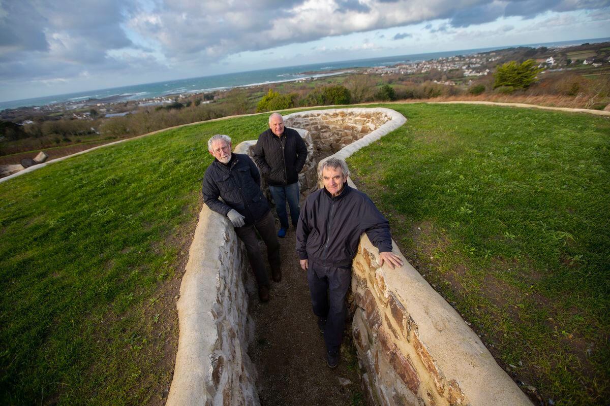 Castel douzeniers, left to right, Mick Fooks, Nigel Acton and John Webster, have welcomed the help from offenders completing community service in enhancing Grantez Mill. (Picture by Peter Frankland, 30295491)