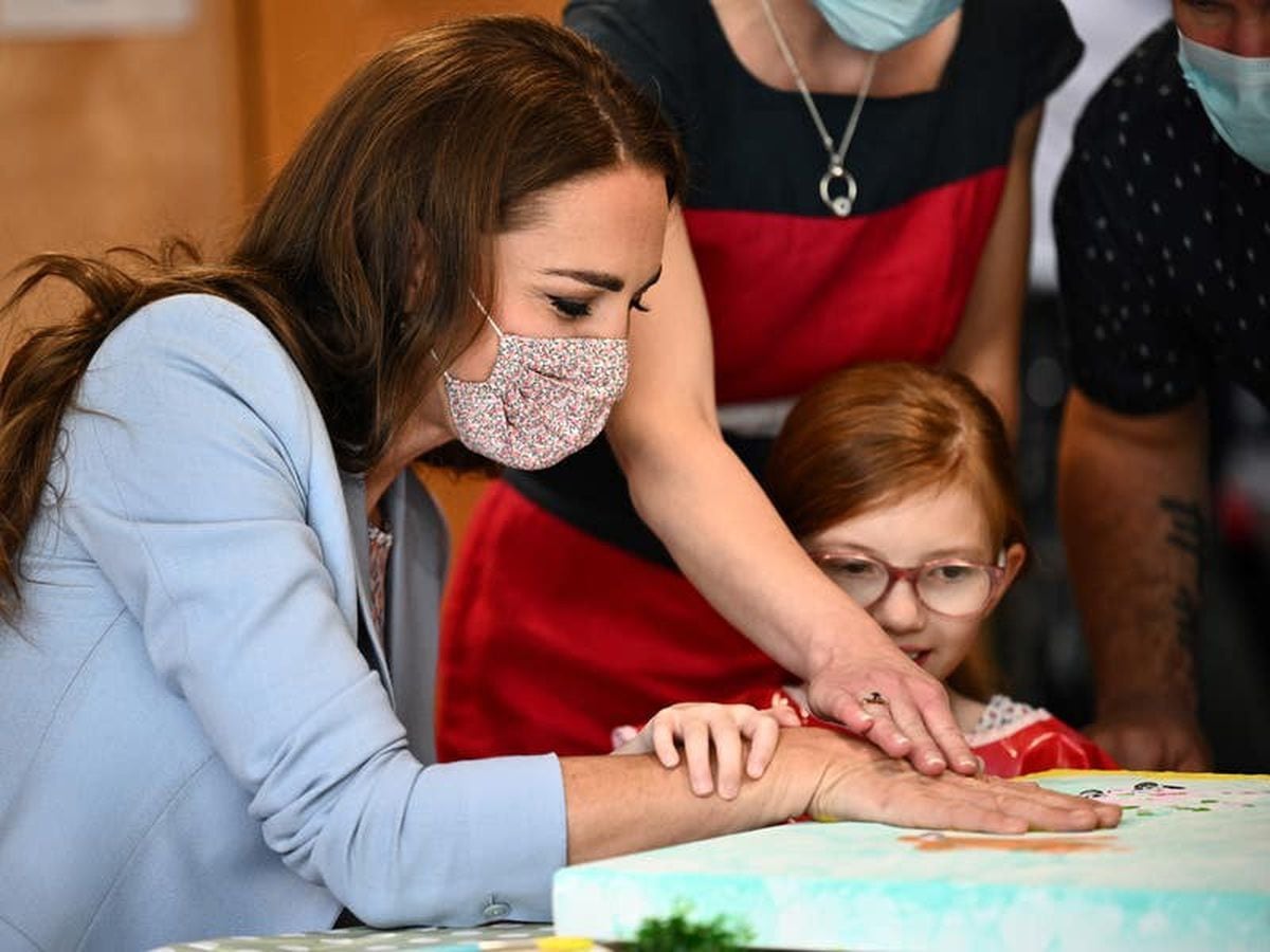 Duchess of Cambridge lends a hand in art session at children’s hospice