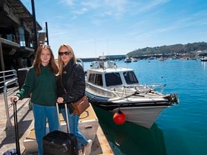 Claire Prince and 13-year-old daughter Chloe came to Guernsey from Alderney on Ashlin – The Salty Blonde after finding out on social media that their flight had been cancelled.(Picture by Peter Frankland, 30721853)